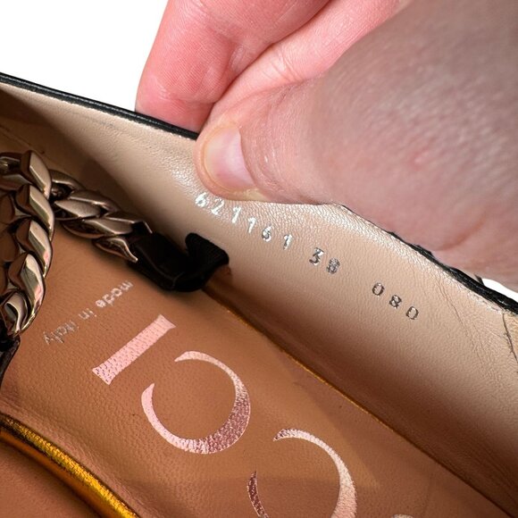 Gucci Deva Horsebit Mary Jane Chain Ballerina Flats Black Leather EU 38 US 8 - Picture 8 of 12